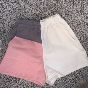 High waisted multicolour Missguided sweat shorts